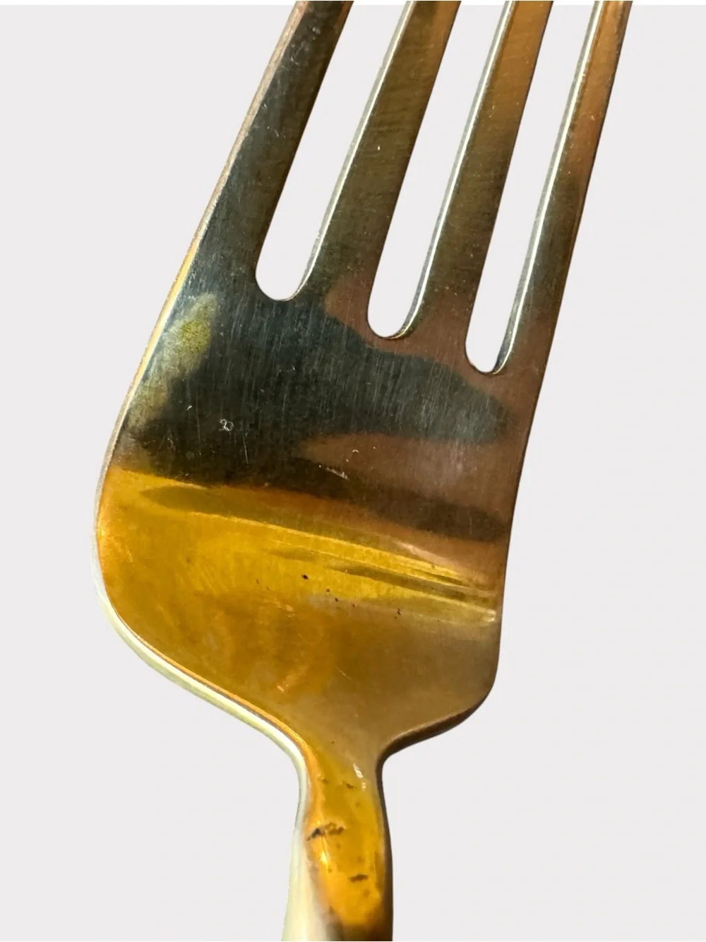 Vintage Siam Thai Brass & Rosewood Buddha Fork Mid Century Flatware